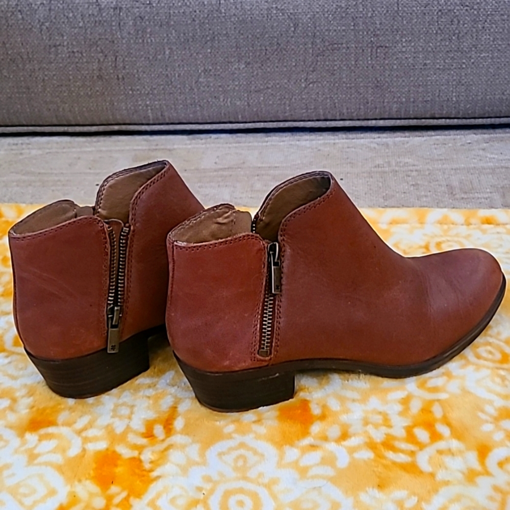 Booties Lucky Brand genuine leather tan 7.5